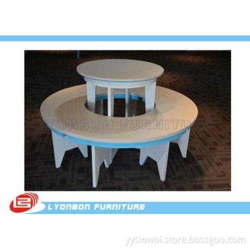 Fashionable Retail Store Round Gondola Display Table White